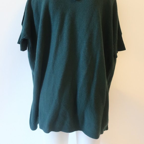 WOMENS GUIDO LOMBARDI GREEN WOOL CASHMERE BLEND SHORT SLEEVE SWEATER S * - Picture 9 of 14